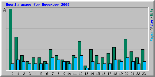 Hourly usage for November 2009