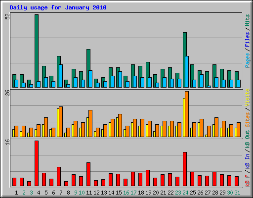 Daily usage for January 2010